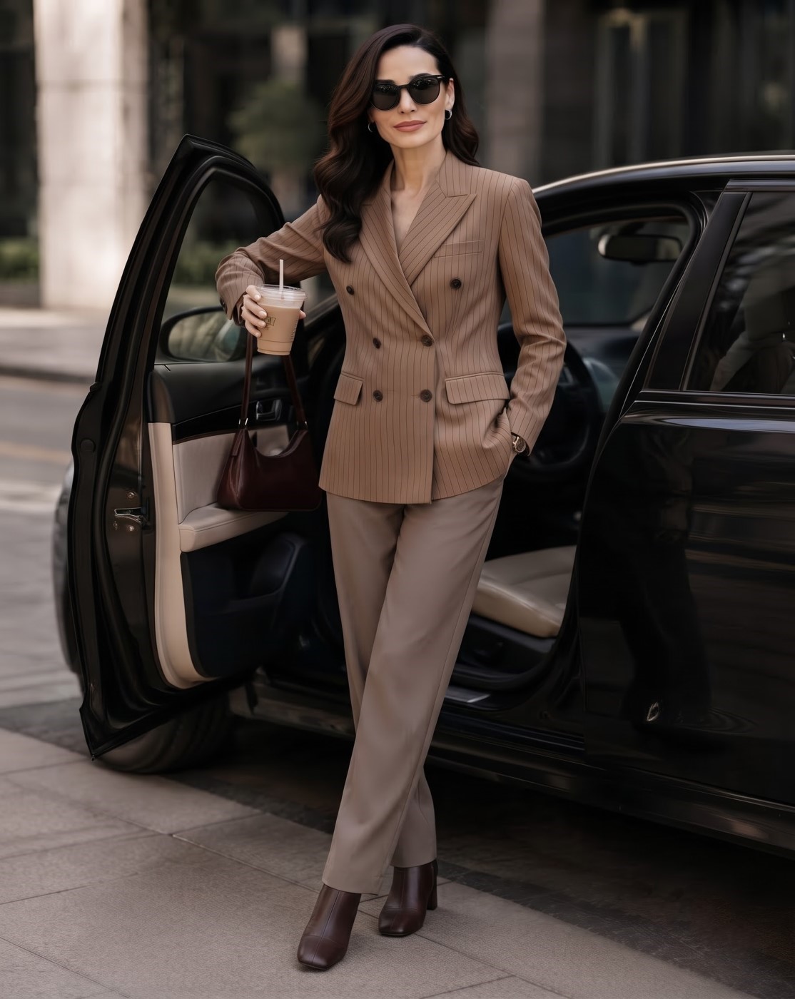 Double-Breasted brown Blazer